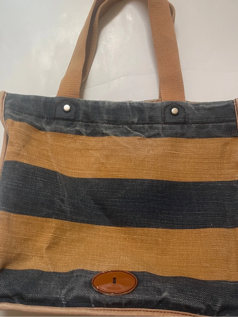 Fossil Vintage Canvas Two-Pocket Tote Bag